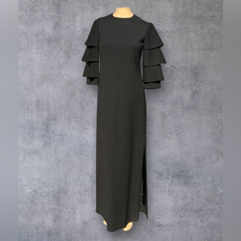 Donald Brooks for Garfinckel’s Black Wool Gown – Size 8